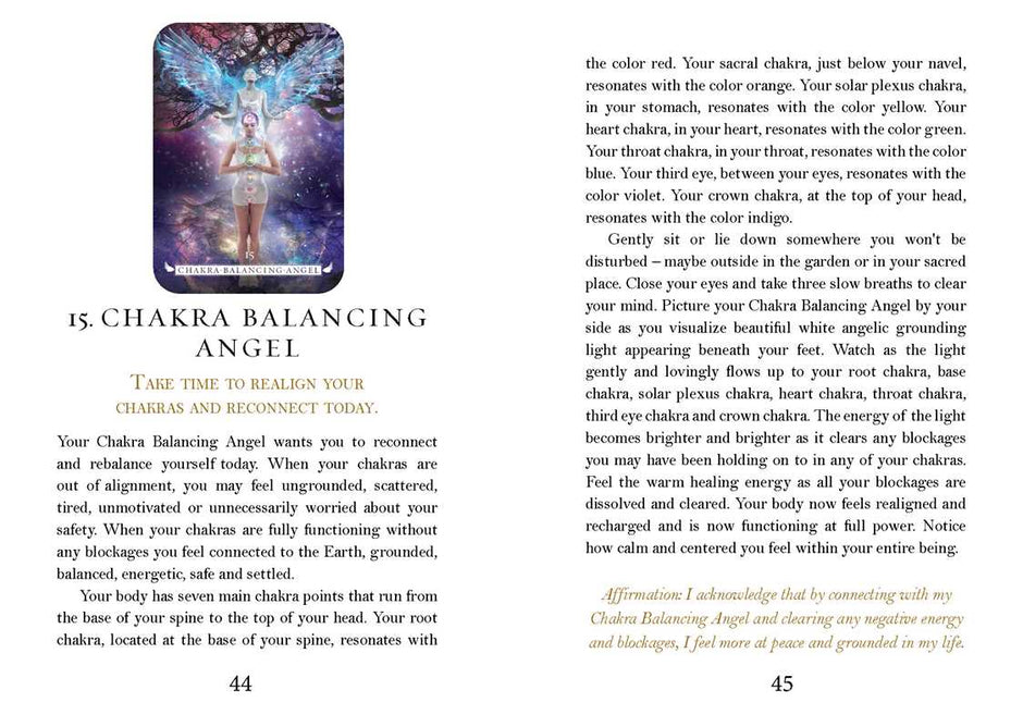 Angel Oracle deck by Debbie Malone, featuring beautifully illustrated angel cards and a guidebook, displayed on a white background.