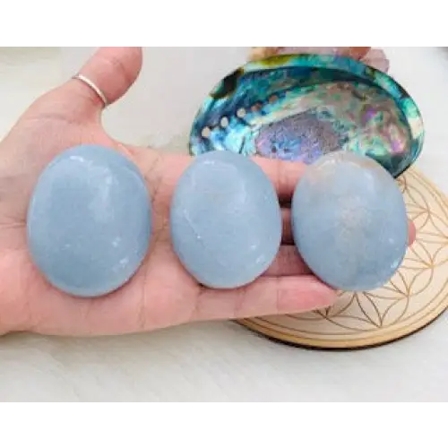 Angelite Palmstones - LARGE - PALM