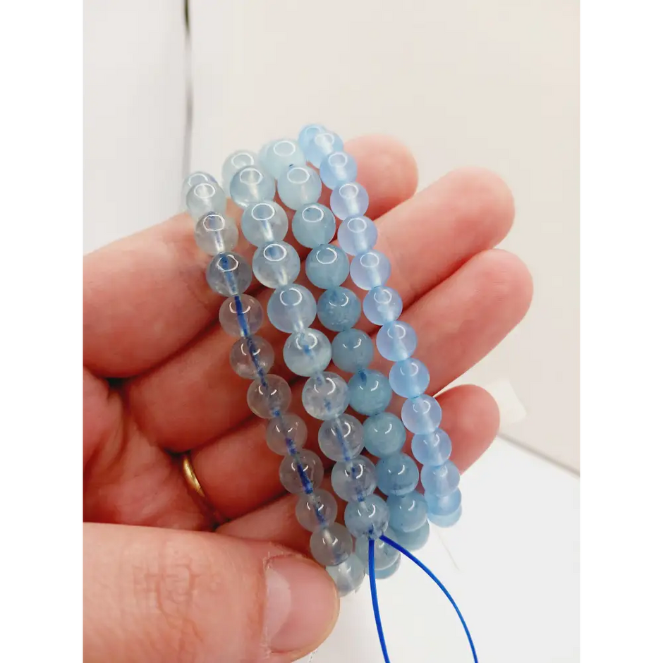 High Quality Aquamarine Bracelets 7mm - 7mm - OMC BRACELETS