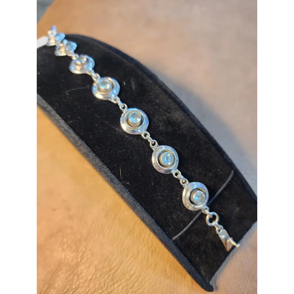 ✨ Aquamarine Sterling Silver Shadowbox Bracelet ✨ - Jewelry