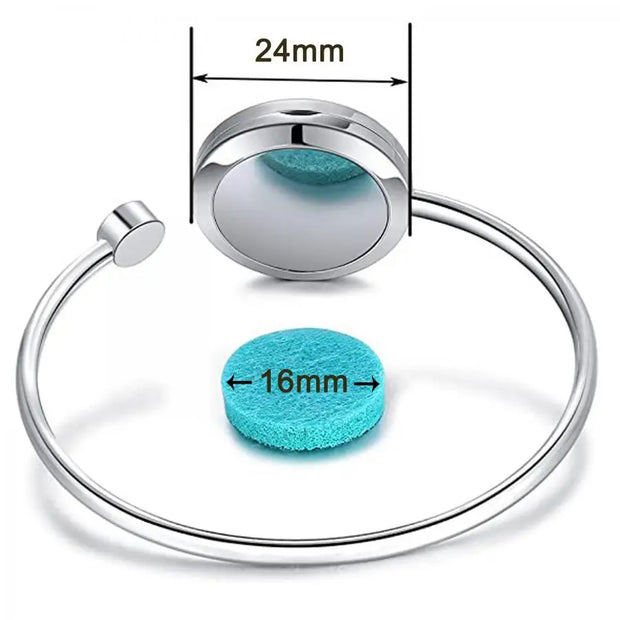 Aromatherapy Diffuser Bangle Bracelet with Removable Disks - Jewelry