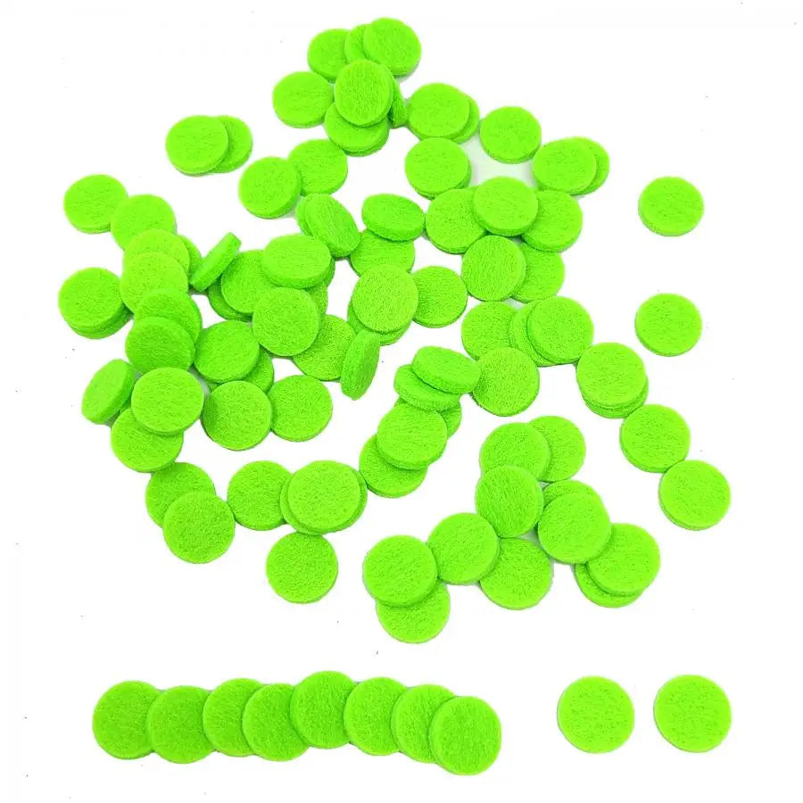 Aromatherapy Diffuser Pads for Essential Oil Jewelry - 14mm Small Lime Green Essential Oil Felt Pads - Jewelry