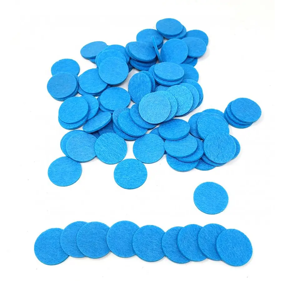 Aromatherapy Diffuser Pads for Essential Oil Jewelry - 28.4mm XL Baby Blue Essential Oil Felt Pads - Jewelry