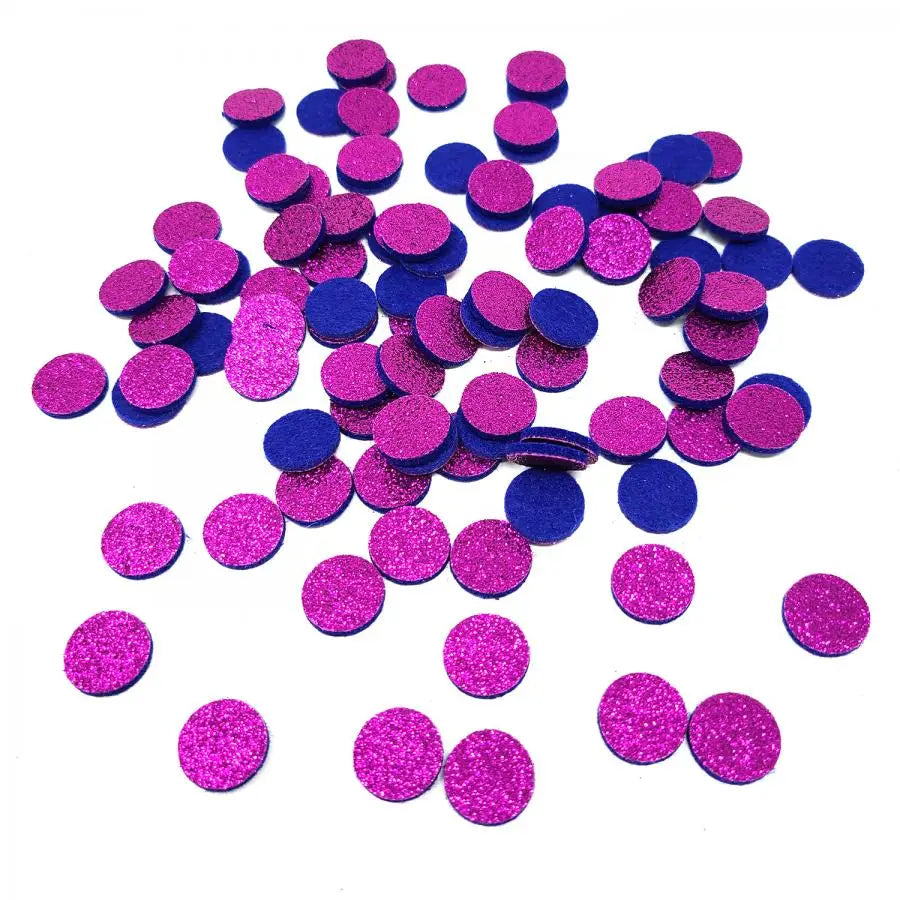 Aromatherapy Diffuser Pads for Essential Oil Jewelry - 17mm Hot Pink Glitter Small Essential Oil Felt Pads - Jewelry