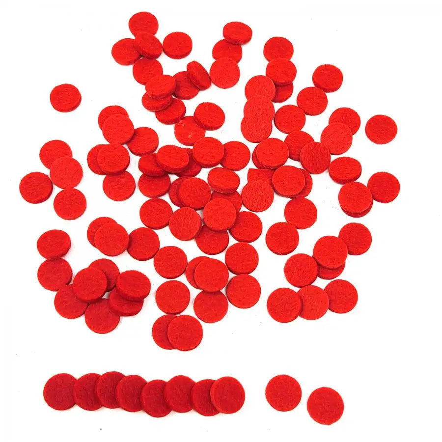 Aromatherapy Diffuser Pads for Essential Oil Jewelry - 14mm Small Red Essential Oil Felt Pads - Jewelry