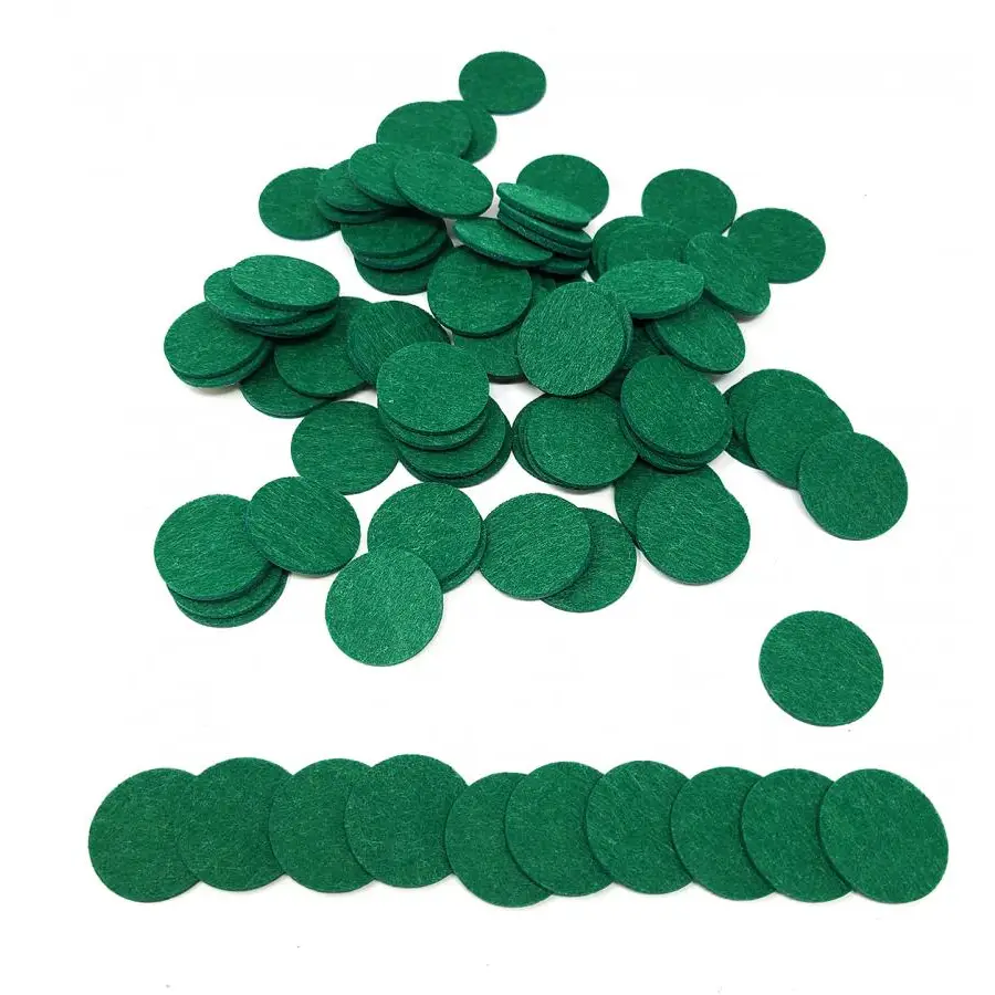 Aromatherapy Diffuser Pads for Essential Oil Jewelry - 28.4mm XL Green Essential Oil Felt Pads - Jewelry
