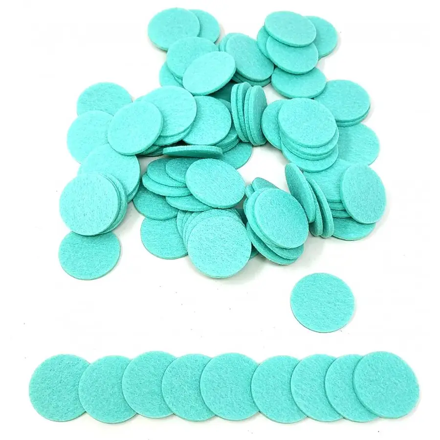Aromatherapy Diffuser Pads for Essential Oil Jewelry - 28.4mm XL Turquoise Essential Oil Felt Pads - Jewelry