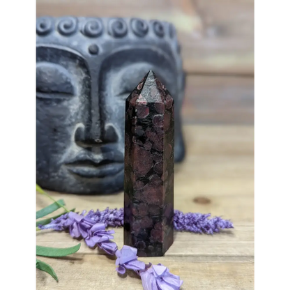 Arfendsonite with Garnet Towers - 1- 3 1/4’’ - Towers