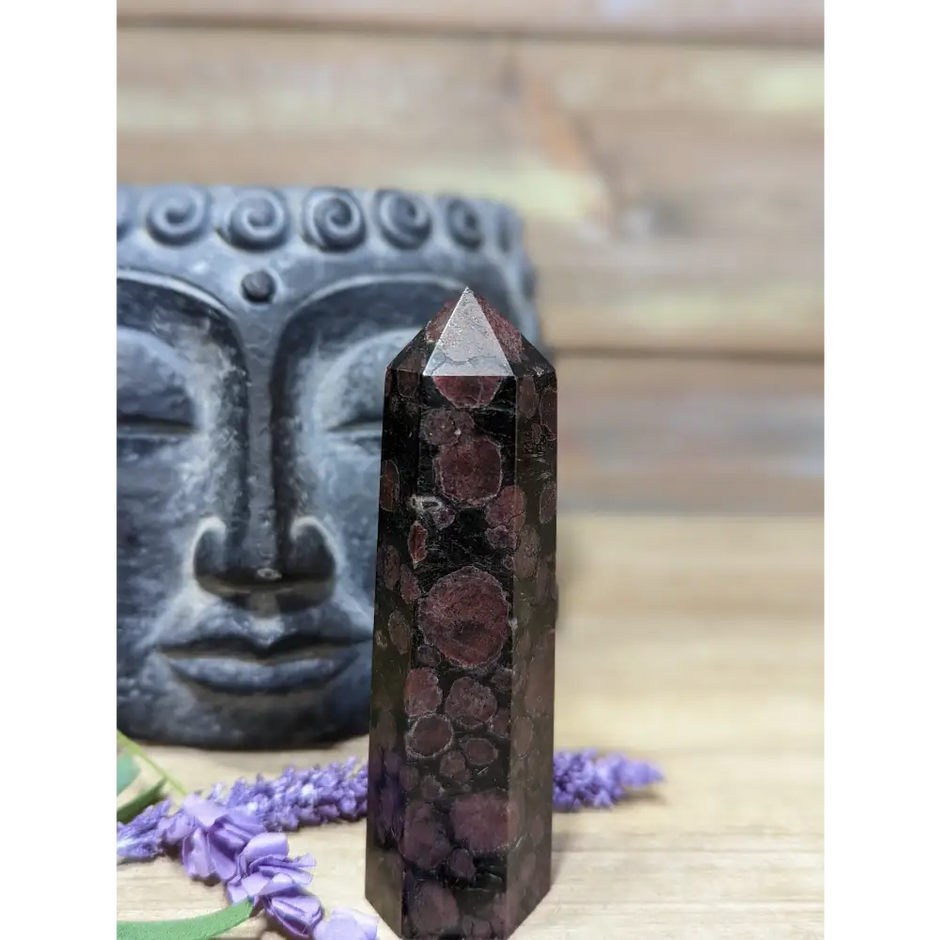 Arfendsonite with Garnet Towers - 20- 3 5/8’’ - Towers