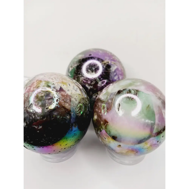 🌈✨ Aura Sphalerite Sphere (Approx. 3.25’’) – Transformation Empowerment and Radiant Energy! 🔮