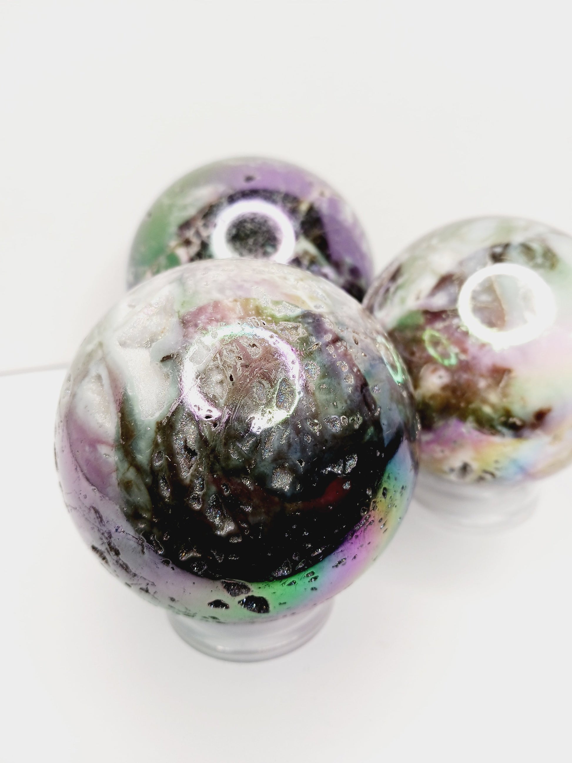 🌈✨ Aura Sphalerite Sphere (Approx. 3.25’’) – Transformation Empowerment and Radiant Energy! 🔮