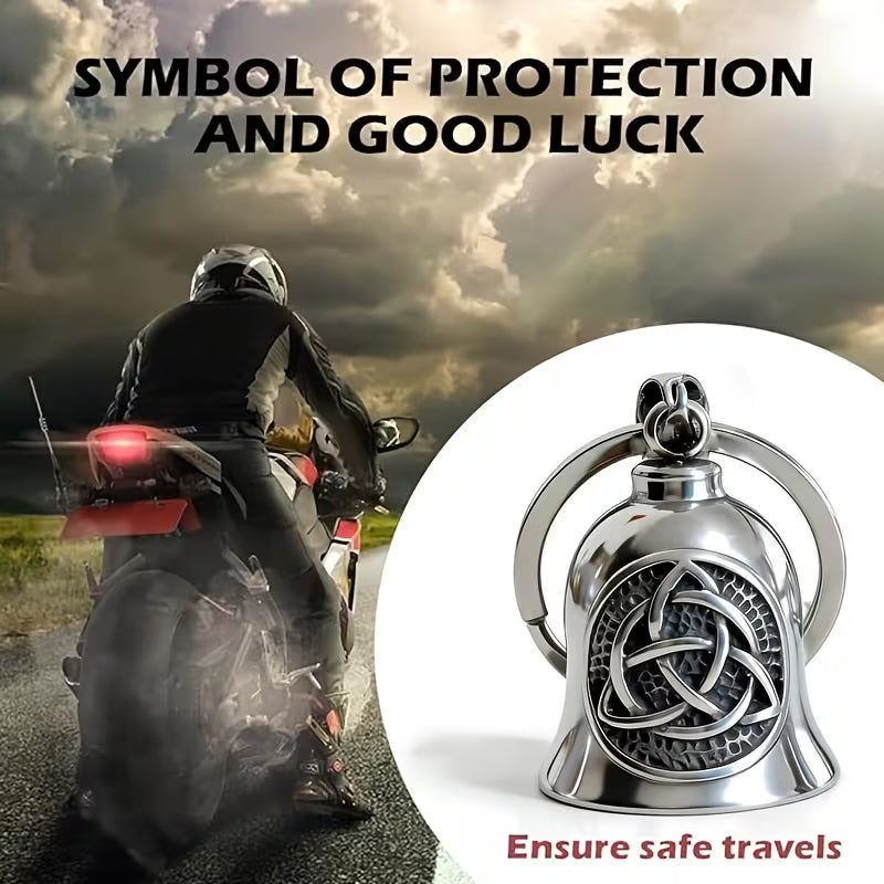 Triquetra Bell Keychain (Silver Tone)