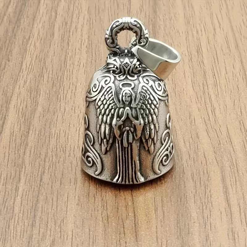 Guardian Angel Bell Keychain (Silver Tone)