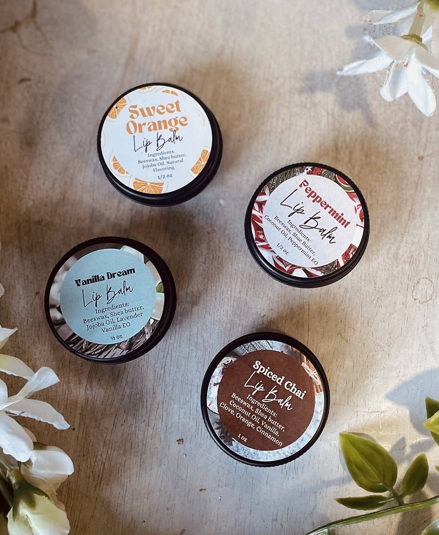 Natural Lip Balm: Sweet Orange – Botanical Lip Care .5oz Tin