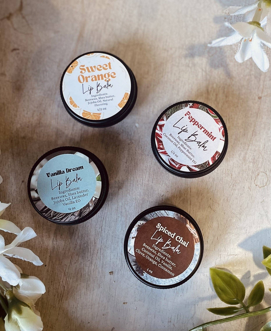Natural Lip Balm: Sweet Orange – Botanical Lip Care .5oz Tin