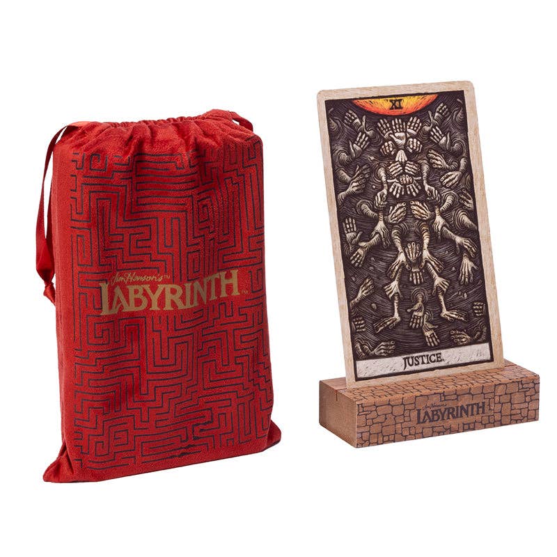 Labyrinth Tarot Deck and Guidebook (Deluxe 78-Card Set) – Larger Format Cards, Velvet Pouch, Card Stand, and 128-Page Guidebook