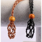 Basket Macrame Crystal Necklace - black - Jewelry