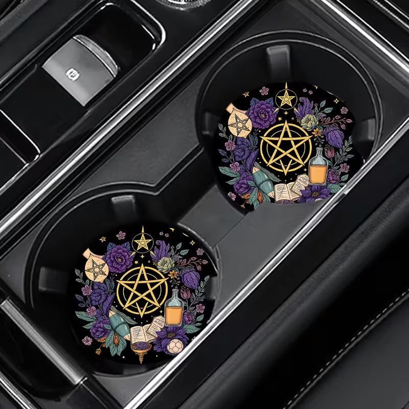 2pcs/Set Mysterious Witchcraft Totem Cup Coaster Set – 3.54