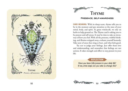 Green Witch's Oracle Deck by Arin Murphy-Hiscock – Flashcards Set, 100 Pages, English, Botanical Oracle Deck, Green Witchcraft, Nature Wisdom, Herbal Guidance, and Spiritual Growth