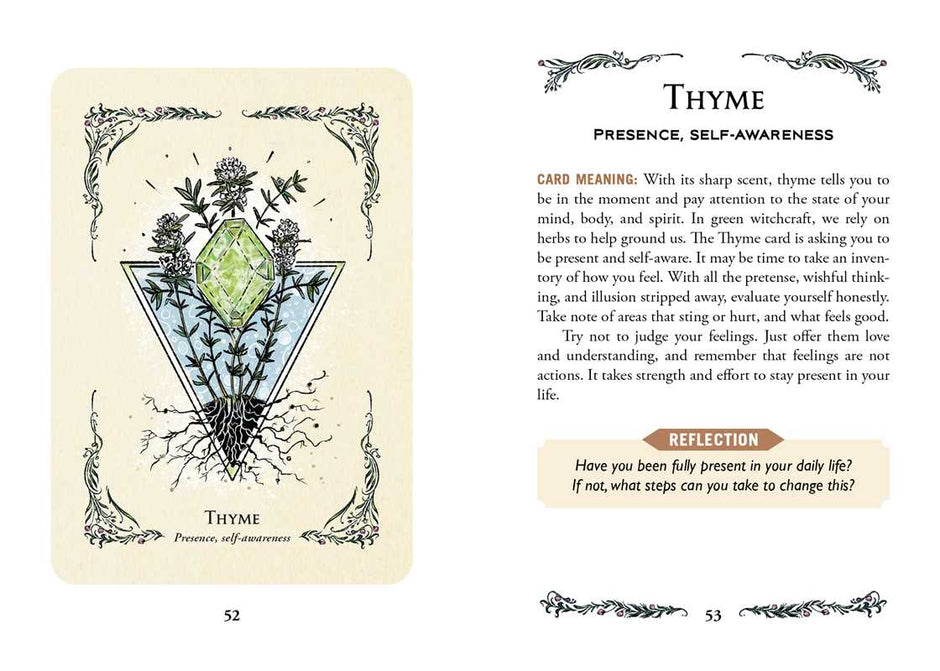 Green Witch's Oracle Deck by Arin Murphy-Hiscock – Flashcards Set, 100 Pages, English, Botanical Oracle Deck, Green Witchcraft, Nature Wisdom, Herbal Guidance, and Spiritual Growth
