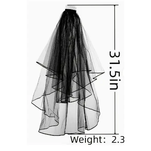 Black Gothic Bridal Veil - Clothing & Apparel