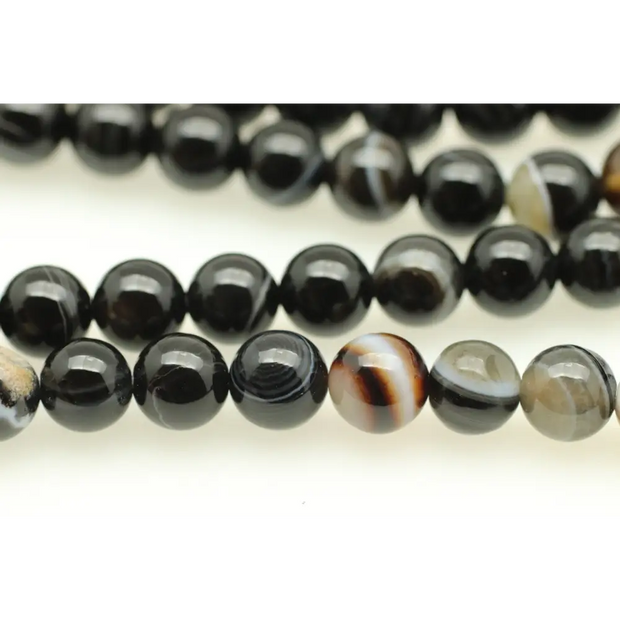 🖤✨ Black Lace Agate Bracelet 8mm – Protection Grounding and Stability 🌑