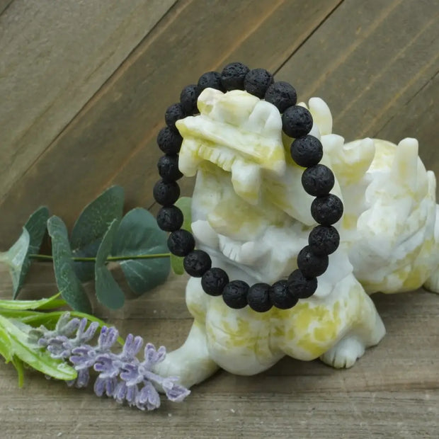 Black Lava Bracelet - 8mm - OMC BRACELETS