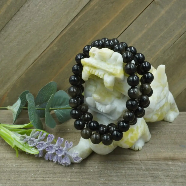 🖤✨ Black Obsidian Bracelet 8mm – Protection Grounding and Release 🌑 - OMC BRACELETS