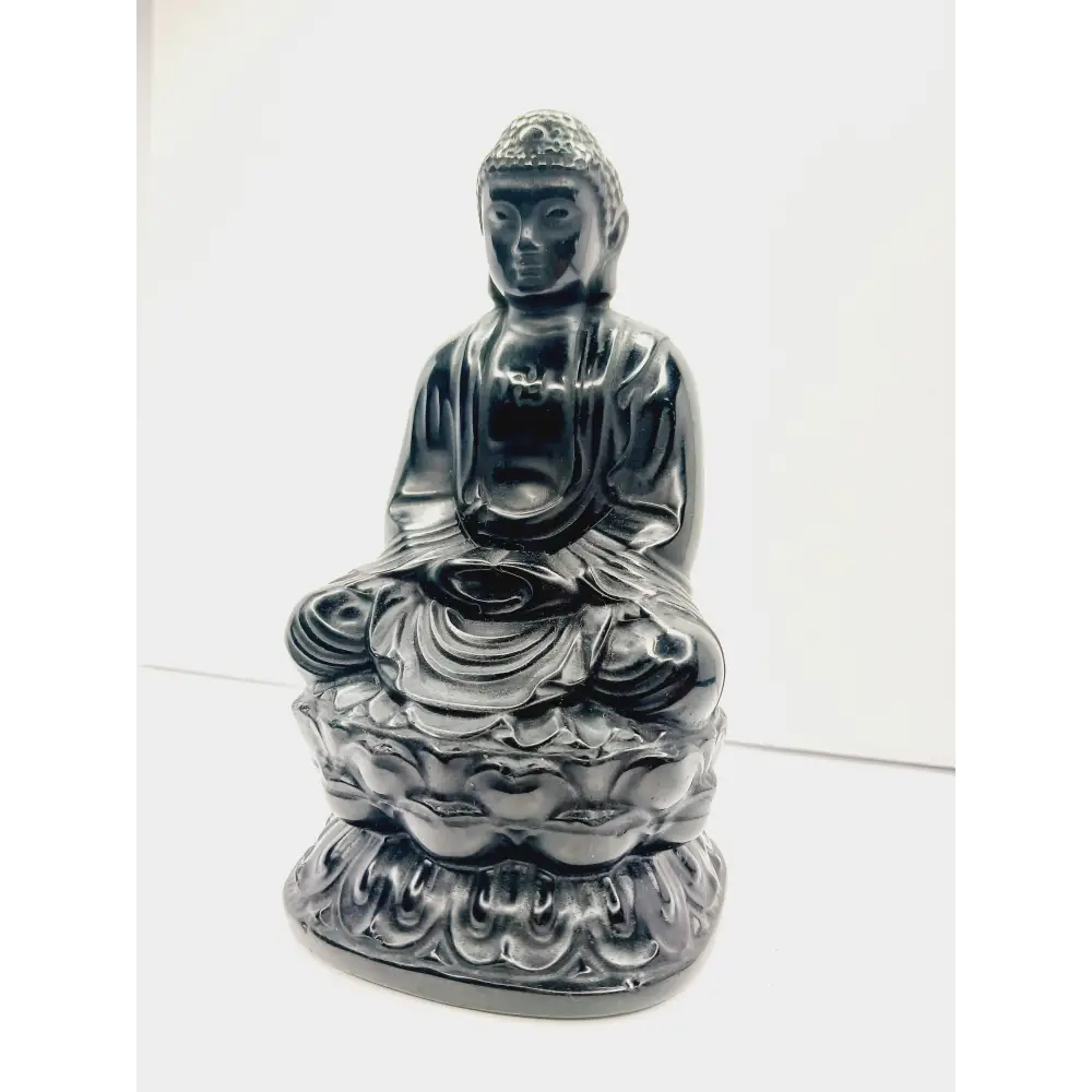 🖤 Black Obsidian Buddha Statue - 6’’ 🌌 - Statues