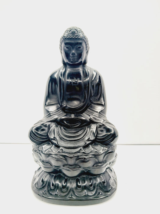 🖤 Black Obsidian Buddha Statue - 6’’ 🌌 - Statues