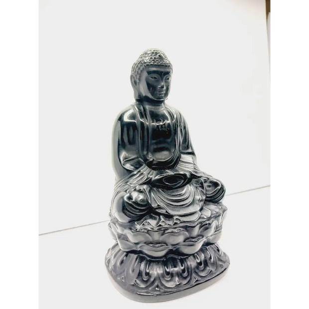 🖤 Black Obsidian Buddha Statue - 6’’ 🌌 - Statues