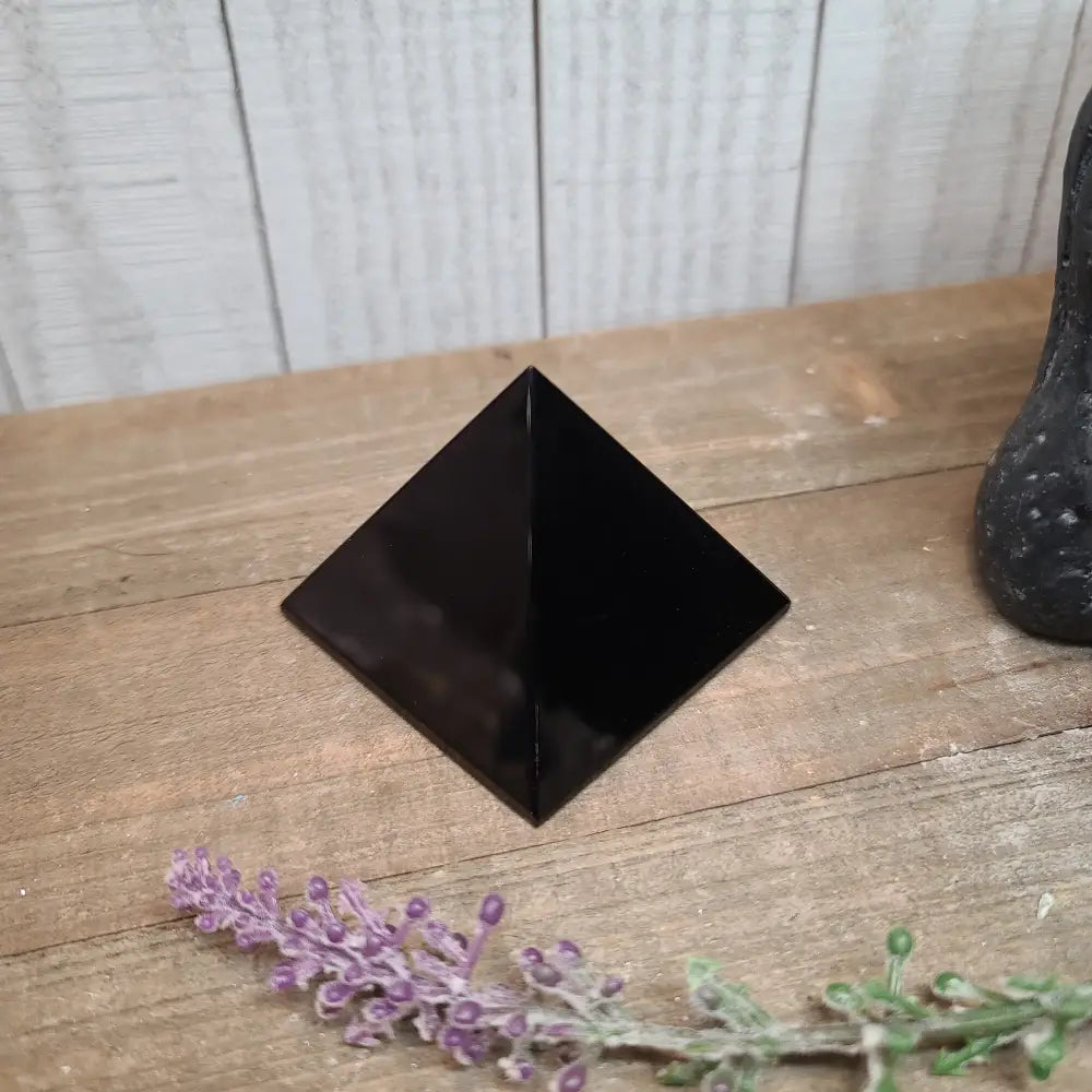 Black Obsidian Pyramid 2’’ - Carvings