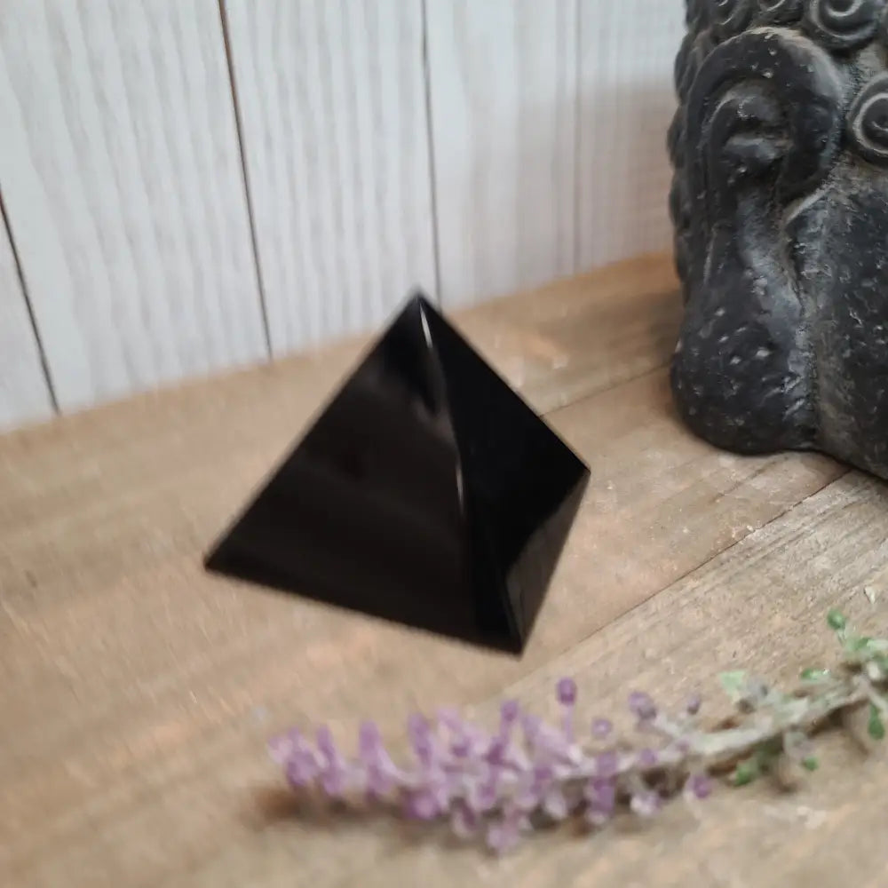 Black Obsidian Pyramid 2’’ - Carvings