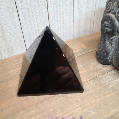 Black Obsidian Pyramids 3’’ - Carvings