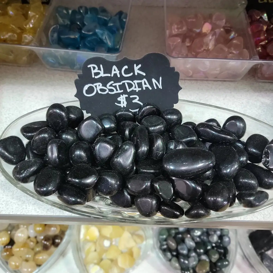 Black Obsidian Tumbles - Tumbles