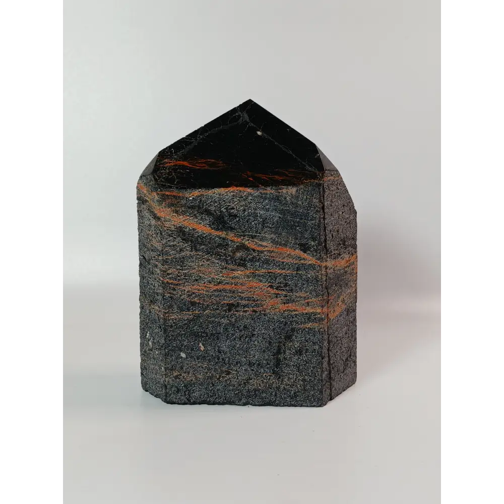 🖤🪨 Black Tourmaline with Hematite Tower – Double Protection and Deep Grounding ✨ - 1 - Specimens