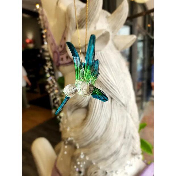 🌸 Blown Glass Hummingbirds - 3.5’’ 🌈 - Blue/Green - Home Decor