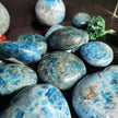 Blue Apatite Palmstones - Energizing and Inspiring Handheld Crystals - PALM