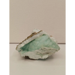 Natural Blue Aragonite specimen with tranquil blue hues and unique formations, displayed on a white background.