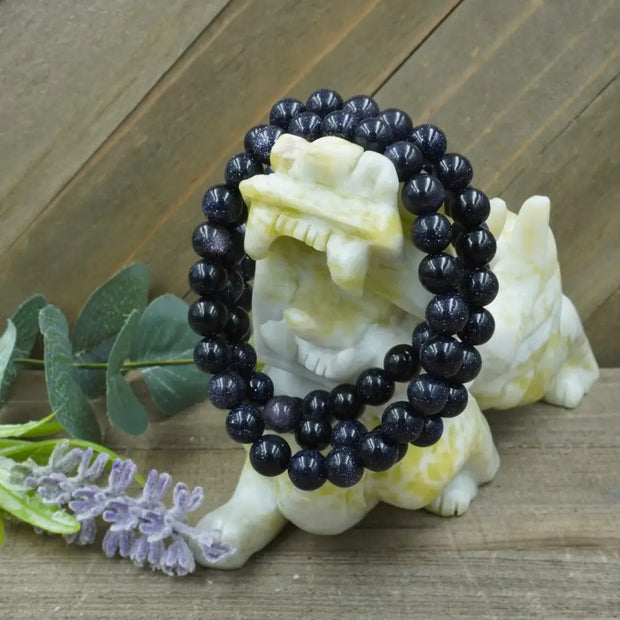 Blue Gold Stone Bracelet - 8mm - OMC BRACELETS