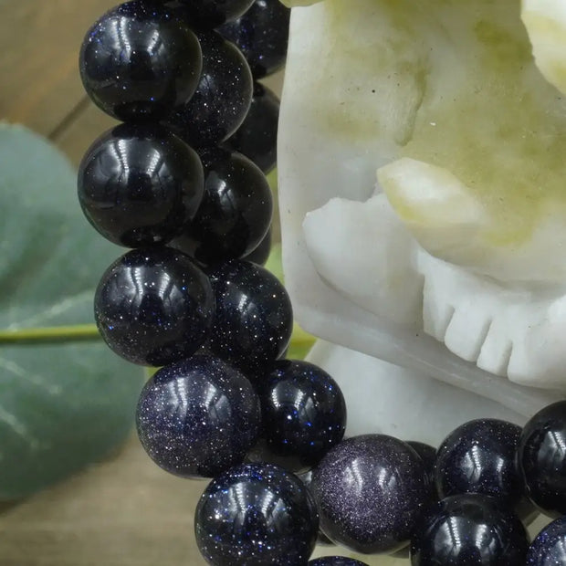 Blue Gold Stone Bracelet - 8mm - OMC BRACELETS