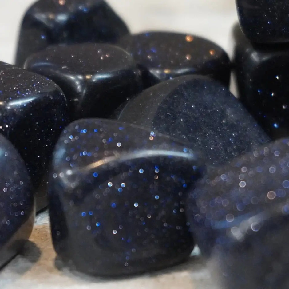 Blue Goldstone Cube Tumbles - Tumbles