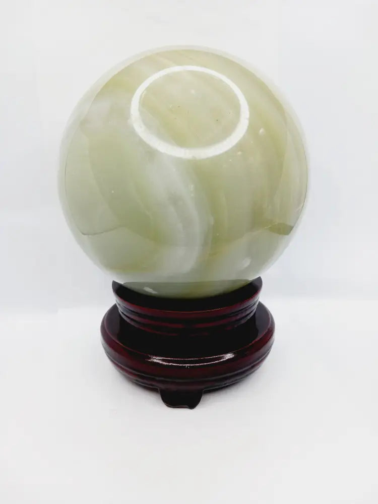🌊💚 Blue-Green Calcite Spheres with Free Stand – Calming Energy Heart Healing and Oceanic Beauty! ✨ - 2