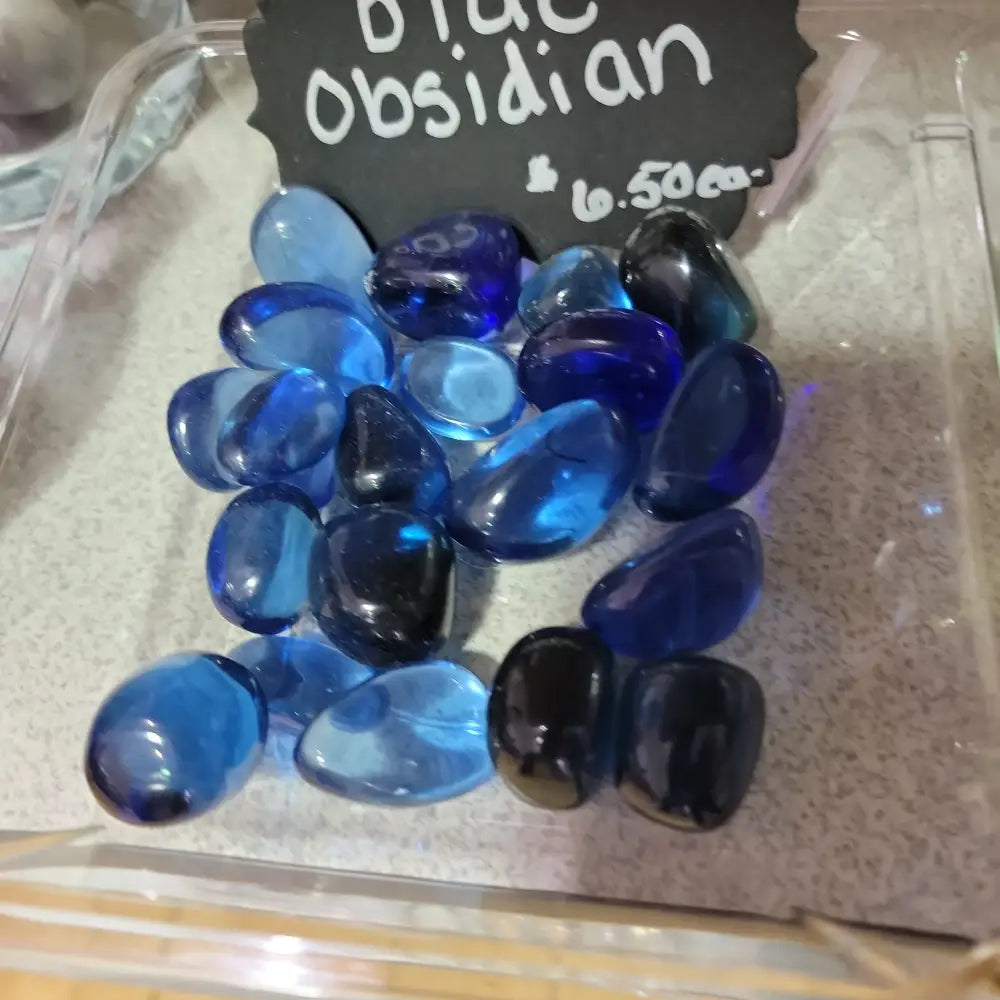 Blue Obsidian Tumbles - Tumbles