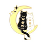 BROOCH LAPEL ENAMEL Magical Pins Pin (Page 1) - Kitties Sitting on Yellow Moon - Clothing & Apparel