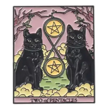 BROOCH LAPEL ENAMEL Magical Pins Pin (Page 1) - Kitty Tarot Two - Clothing & Apparel