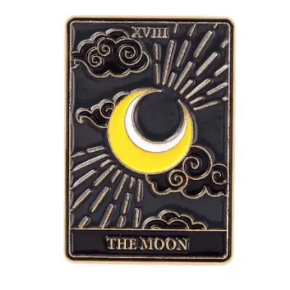 BROOCH LAPEL ENAMEL Magical Pins Pin (Page 1) - Tarot Cards Moon - Clothing & Apparel