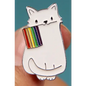 BROOCH LAPEL ENAMEL Magical Pins Pin (Page 1) - White Rainbow Kitty - Clothing & Apparel