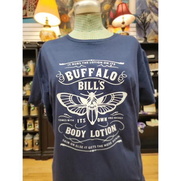 Buffalo Bill Lotion T-Shirt – “It Puts the Lotion on Its Skin” with Free Basket 🧴🧺 - Blue / 2Xlarge - Clothing & Apparel