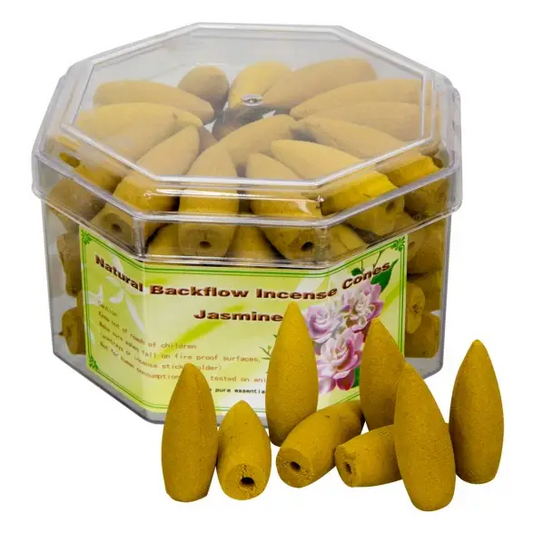 Bulk Backflow Essential Oil Incense Cones (70 cones) - Jasmine Essential Oil Cones - Incense & Burners